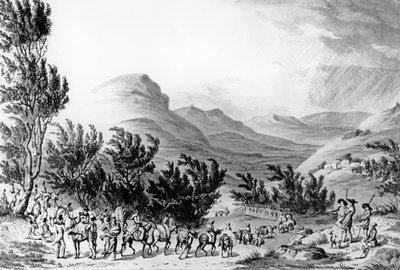 Serra de Estrella of de Neve, de mars van bagage die het leger volgt, 16 mei 1811, gegraveerd door Charles Turner, 1815 door Thomas Staunton St. Clair